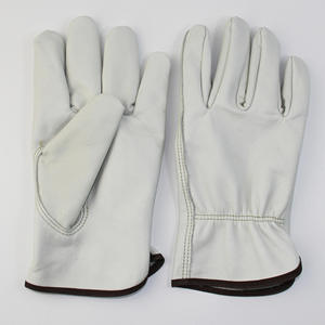 Guantes de Seguridad de Piel de Oveja, Piel de Cerdo y Cabra, Guantes de Trabajo de Protección para Conductor con Puño Elástico y Dorso de Algodón - Product Image 1