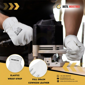 High Performance Driver <b>Gloves</b> with Goat Grain <b>Leather</b> Industrial Working <b>Gloves</b> for Hand Protection Safety Feature <b>Garden</b> Work - Product Image 1