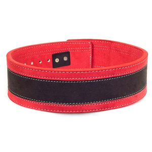 Ceinture de musculation en cuir noire et rouge disponible en gros pour l'entraînement de force - Product Image 1