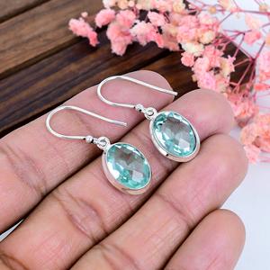 Aquamarine Sterling <b>Silver</b> <b>Dangle</b> <b>Earrings</b> March Birthstone Jewelry Handmade Gift for Her - Product Image 4