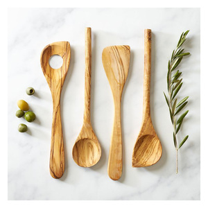 Artisan Crafted Olive Wood Spoon with Unique Grain Texture for Luxury Kitchenware - Product Image 4