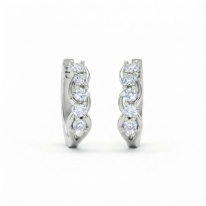 Pendientes de Aro Delicados con Diamantes Creados en Laboratorio, Certificados por IGI, Claridad VS1, Oro de 14K, para Bodas, Fiestas y Uso Diario, a la Moda - Product Image 1