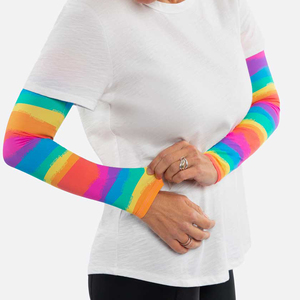 Mangas de compresión unisex de color liso personalizadas para ciclismo, gimnasio y correr, ajuste ceñido, absorbentes del sudor. - Product Image 6