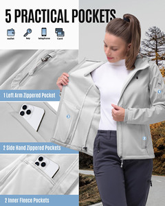 Veste softshell pour femme avec logo personnalisé, vêtements d'aventure en plein air, vêtements de neige coupe-vent avec emballage personnalisable, veste softshell pour femme - Product Image 5