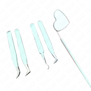Eyelash Extension Tweezers Set Stainless Steel Heart Mirror Beauty <b>Tools</b> for Makeup Eyebrow Care Professional Lash Kit - Product Image 3