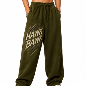 Pantalon de survêtement décontracté ample à jambes larges pour homme, taille élastique avec cordon de serrage, coupe décontractée pour l'été et le quotidien - Product Image 1