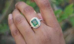 4Ct Art Deco Style Lab Created <b>Emerald</b> Engagement Wedding 14K White Gold Finish <b>Ring</b>, Wedding <b>Silver</b> <b>Ring</b> For Her, Anniversary R - Product Image 2