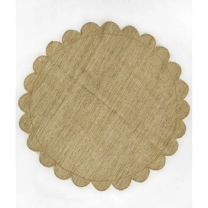 Round Jute Area <b>Rug</b> Solid Color Farmhouse Style Non-Slip Backing Thin Flat Weave for Dining Room - Product Image 5