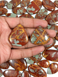 Radha Arts Bulk Lot High Polished Reddish Brown Cabochon Noreena Jasper 25-45mm Loose Gemstone Design Pendant for Custom Fashion - Product Image 6