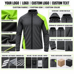 Veste de sport personnalisée pour homme, color-block, fermeture éclair, respirante, doublure en maille extensible, entraînement, course, tenue d'équipe OEM ODM - Product Image 3