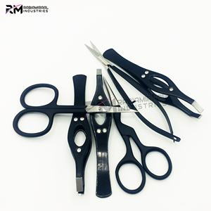 ชุดกรรไกรตัดหนังกำพร้า/กรรไกรตัดขนคิ้ว/แหนบคิ้ว คุณภาพดีที่สุดจาก RMI ปลายเงินเคลือบด้านสีดำด้าน / กรรไกรสปริง / แหนบคิ้ว - Product Image 6