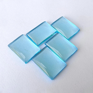 Pierre précieuse calibrée en quartz bleu AAA+ rectangulaire, cabochon à dos plat, pour la fabrication de bijoux, toutes tailles disponibles - Product Image 3