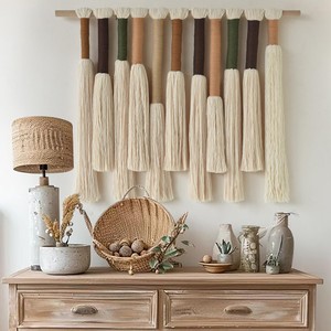 Handcrafted Mango Wood Macram <b>Wall</b> Hook Boho Textile Hybrid - Wholesale - Product Image 2
