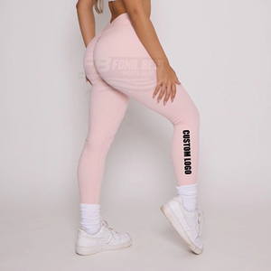 Leggings de sport respirants à taille haute avec motif écossais personnalisé, en Spandex/Nylon, pour yoga et entraînement - Product Image 3