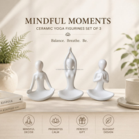 Ensemble de figurines de yoga en céramique artisanales AG Elements, multi-pièces, thème maison/bureau, sculpture décorative de méditation, zen moderne