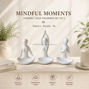 AG Elements - Juego de Figuras de Yoga de Cerámica Hechas a Mano, Escultura Decorativa Temática para Meditación, Adorno Moderno Zen para Mesa - Product Image 6
