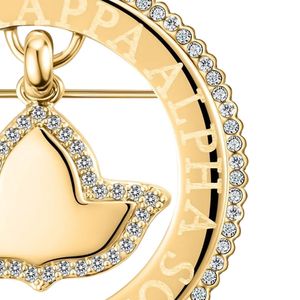 Broche en cristal doré avec pendentif circulaire, élégante, accessoire de mode pour femmes et jeunes filles, idéale pour les soirées - Product Image 2