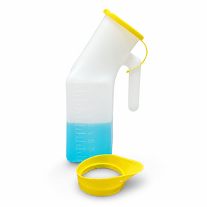 Botella de Orina Médica de 1000 ml con Escala de Medición, Asa y Adaptador Femenino, Recolector de Orina de Plástico Reutilizable - Product Image 4