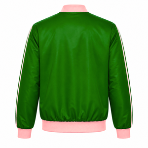 Veste coupe-vent personnalisée Alpha Kapa Alpha Sorority avec logo brodé vert et rose, style décontracté pour femme, avec doublure en polyester - Product Image 3