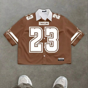 Meilleure Vente Prix Bas Collection Été Homme Chemise Décontractée Bleue à Manches Longues Coupe Ample avec Logo Numérique sur le Devant 100% Coton - Product Image 1