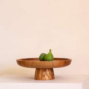 Support à gâteau en bois artisanal de luxe avec base épaisse et solide pour les réceptions, les buffets de desserts et la présentation en restauration - Product Image 2