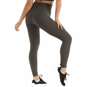 Leggings de yoga mi-taille longueur cheville, color block, rayures violettes, polyester coton, extensibles dans les quatre sens, écologiques, respirants - Product Image 4
