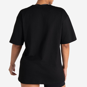 เสื้อยืดผู้หญิงสีดำล้วน แขนสั้น คอกลม ทรงหลวม ผ้าถัก สวมใส่สบายทุกฤดู ระบายอากาศได้ดี เหมาะสำหรับใส่ทุกวัน - Product Image 5
