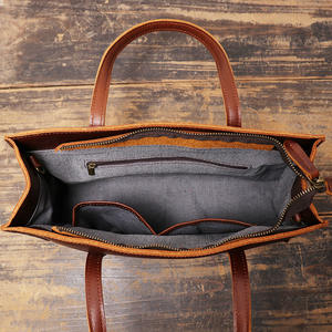 100% Genuine Leather <b>Zipper</b> Closure Eco-Friendly <b>Tote</b> <b>Bags</b> for Women Handmade Luxury Fashion Design Shoulder Handbag. - Product Image 6