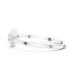 Anillo de diamantes de tres piedras, anillo de diamantes geométrico en forma de cometa, anillo de oro con marco de rombos, anillo de promesa con tres diamantes, delicado anillo de oro amarillo. - Product Image 3