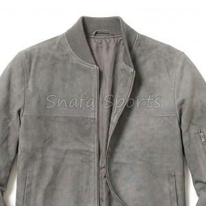 Veste en cuir pour homme de haute qualité avec logo personnalisé, tissu en toile, coupe-vent, respirante, design streetwear - Product Image 3