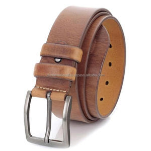 เข็มขัดหนังวัวแท้สำหรับผู้ชายสไตล์ย้อนยุคสไตล์วินเทจเข็มขัดหนังวัวแท้หัวเข็มขัดอัลลอยสังกะสีแบบลำลอง - Product Image 6