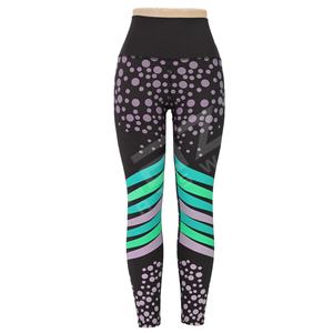 Fitness mujer Leggings estampado de puntos cintura alta elástico Push up tobillo longitud poliéster Legging mujer cintura elástica Yoga Leggings - Product Image 3
