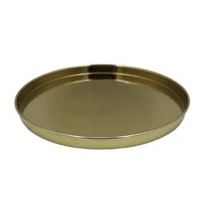 Wholesale Bulk Classic Design Handmade Serveware Round <b>Brush</b> Nickel Plated Serving <b>Plate</b> 100pcs Minimum Order - Product Image 3