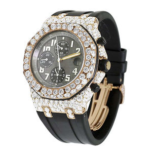 Montre à quartz pour homme en acier inoxydable, style hip-hop, luxe, avec diamants Moissanite VVS, bracelet de 20 mm - Product Image 3