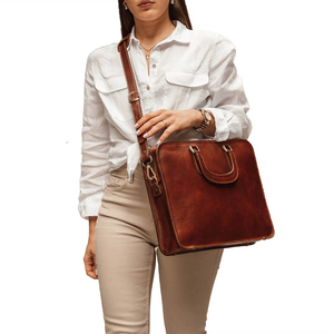 Premium Leather <b>Briefcase</b> Laptop Bag Business Office Work Bag for Men Durable Document Case Wholesale Supplier Custom Logo OEM - Product Image 2