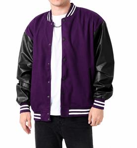 Unisex Polyester/Cotton Varsity Jacket Windproof Embroidered Letter Casual Autumn <b>Turn</b>-down Collar <b>Button</b> Front Regular Fit - Product Image 5