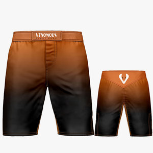 Pantalones Cortos de MMA Venomous para Hombre y Mujer, Cintura Media, Color Degradado, Secado Rápido, Estilo Deportivo con Bolsillos y Logotipo Frontal - Product Image 4