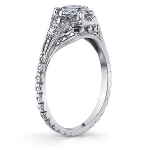 Round Cut Moissanite <b>Ring</b> 925 Sterling <b>Silver</b> White Gold Plated <b>Solitaire</b> Engagement Wedding Promise <b>Ring</b> for Women - Product Image 2