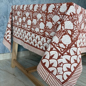 Custom Printed Waterproof Durable Luxury Dining <b>Tablecloth</b> Handmade Block Printed Cotton Linen Square Solid - Product Image 4