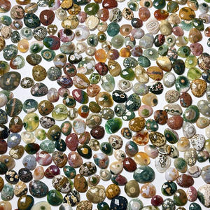 Piedra suelta de jaspe oceánico con corte rosa, forma libre, para la elaboración de joyas - Product Image 1