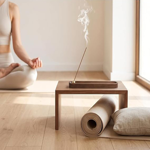 Wooden <b>Incense</b> Stick <b>Holder</b> with Ash Catcher Tall <b>Incense</b> <b>Holder</b> with 3 Holes Brass for Meditation Spa Yoga <b>Incense</b> Stick <b>Holder</b> - Product Image 3