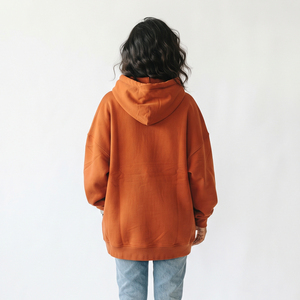 Women Baggy Drop Shoulder Hoodies Pullover Heavy <b>Weight</b> 430 GSM Drawstring Hoodie Ladies 100% Cotton Oversize Loose Fit Hoodies - Product Image 2