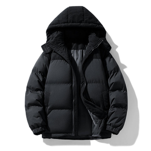 Veste matelassée pour homme surdimensionnée de haute qualité, personnalisée, avec capuche, rembourrage en coton, fermeture éclair, écologique - Product Image 2