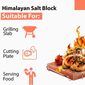 Venta al por mayor 2026 Placas de sal de cristal natural del Himalaya para cocinar, bandeja de metal/acero inoxidable para barbacoa, artesanías naturales - Product Image 2