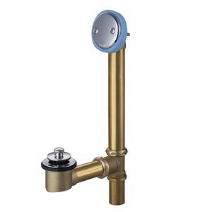 Robinet de bain tubulaire traditionnel en laiton avec finition nickel brossé/chrome - Product Image 4