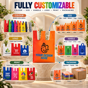 Sacs de courses imprimés de haute qualité en non-tissé |   Sacs fourre-tout réutilisables personnalisés, écologiques, recyclés, avec logo, plusieurs couleurs - Product Image 6