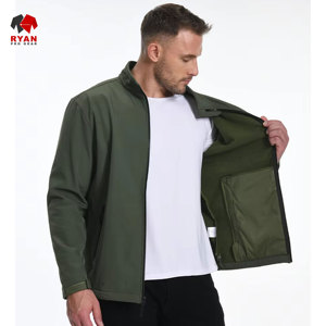 แจ็คเก็ตซอฟต์เชลล์ดีไซน์พิเศษสำหรับผู้ชาย ยี่ห้อ Ryan Pro Gear แบบซิป พร้อมโลโก้สั่งทำได้ ทรงปกติ สีพื้น - Product Image 4