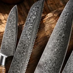 Ensemble de couteaux de cuisine haut de gamme avec lames en acier inoxydable durables, poignées confortables pour trancher la viande et hacher les légumes - Product Image 2