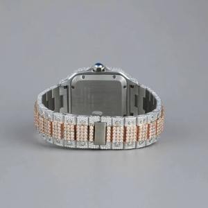 นาฬิกาข้อมือสแตนเลสสตีลคุณภาพส่งออก ดีไซน์หรูหรา หน้าปัดสี่เหลี่ยม กลไก ETA ประดับเพชรโมอิสซาไนต์ ควอตซ์ พร้อมหน้าปัดเรืองแสง มีจำหน่ายแล้ว - Product Image 5