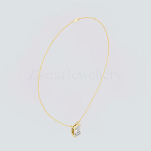 สร้อยคอเพชรเพาะเลี้ยงในห้องปฏิบัติการ 1 กะรัต รับรองโดย IGI เงินแท้ 925 ทอง 14K สี DE ความสะอาด VVS2 รูปทรงมรกต จี้เดี่ยว ผู้ผลิต จัดส่งแบบ DDP สหรัฐอเมริกา - Product Image 5